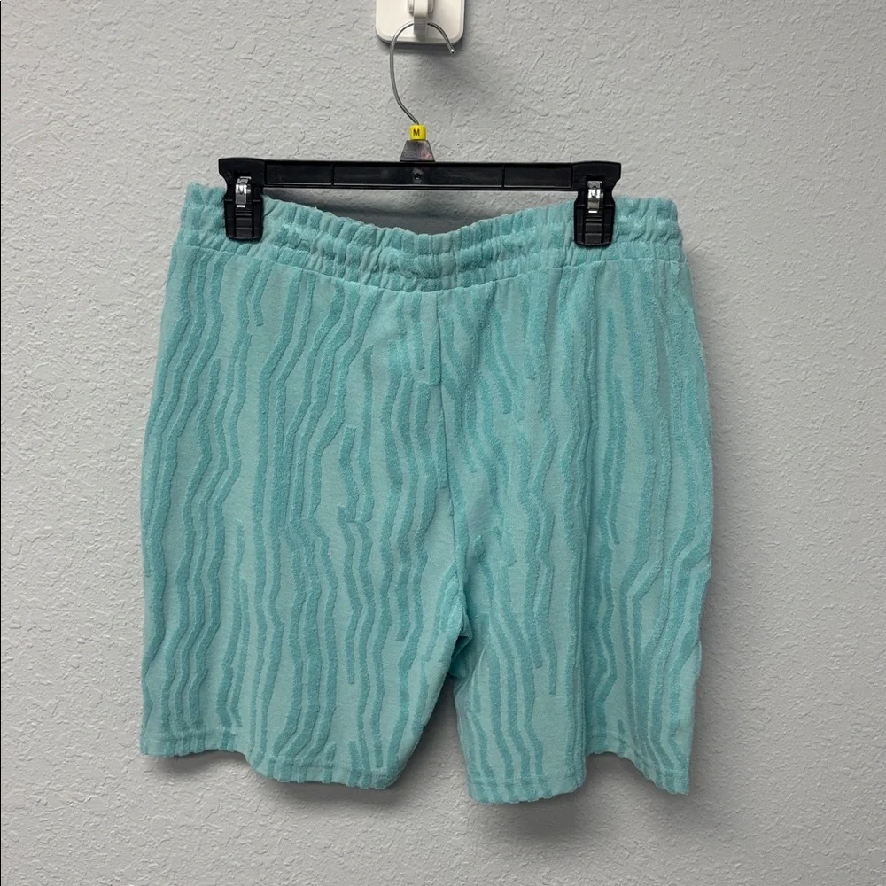 NWT SCOTCH AND SODA Men’s Sml Terry Jacquard 7” Ins lounge Trunks in Sea Blue